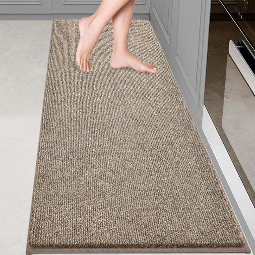 DOMUSTEX Waschbarer Teppichläufer 60 x 180 cm, Eingangsmatte, Schmutzfänger für den Innenbereich, rutschfeste Fußmatte für Bad, Küche, Schlaf...