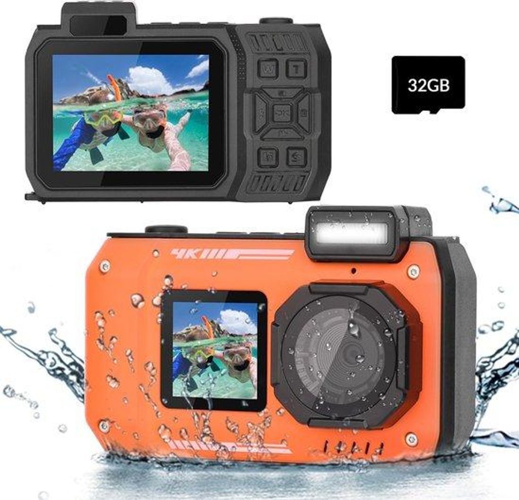 Caméra sous-marine 4K, étanche jusqu'à 10 m, avec double Image du produit 