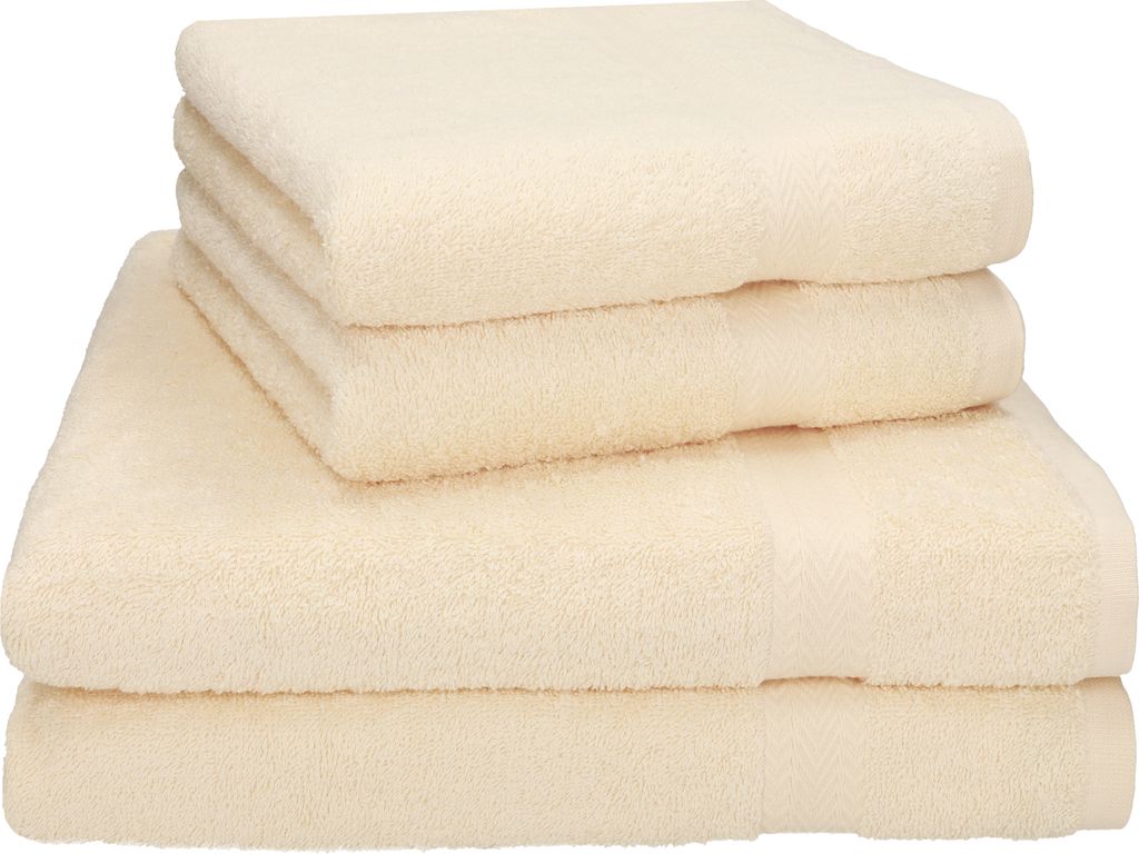 Betz 4-tlg. Handtuch-Set PREMIUM - 2 Liegetücher 2 Handtücher 100% Baumwolle Farbe: beige