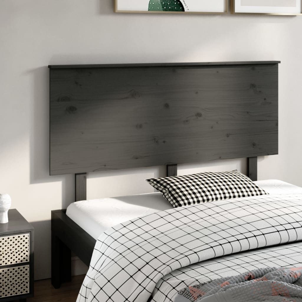 The Living Store Kopfteil Grau 144x6x82,5 Massivholz Kiefer