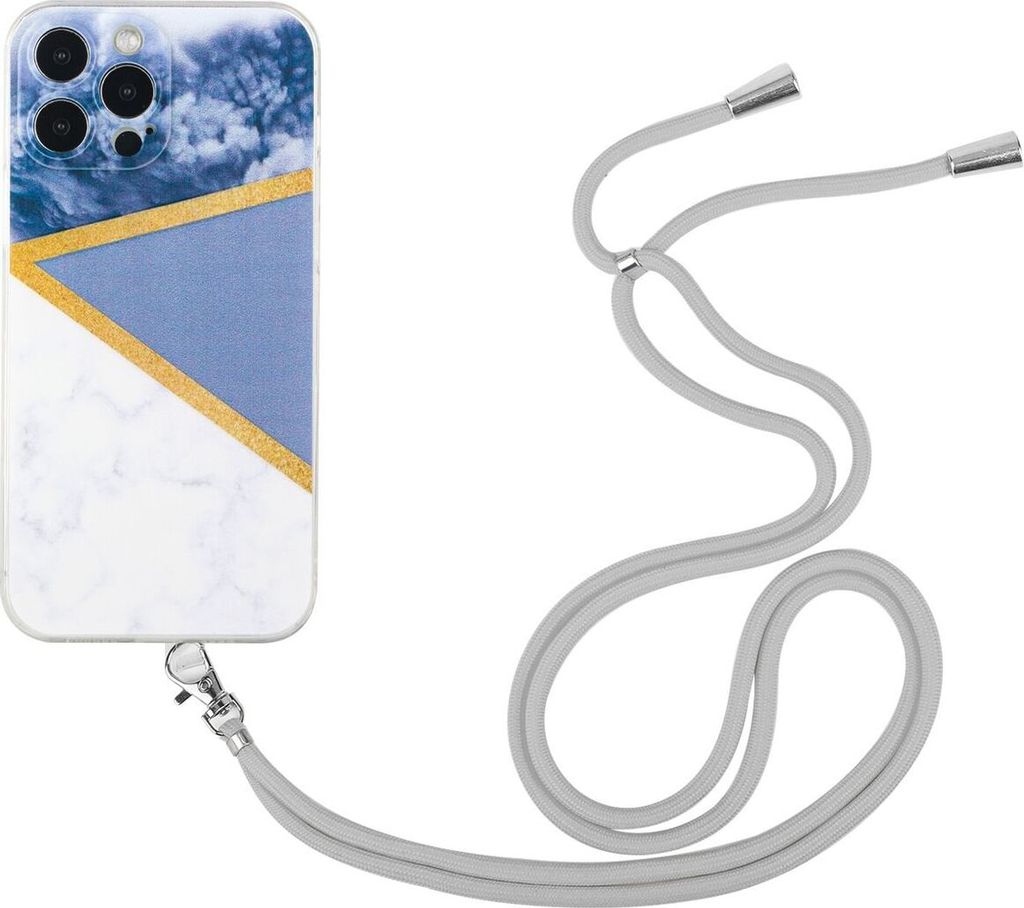 König Design Hülle kompatibel mit Apple iPhone 12 Pro Kunststoff Handykette Cover - Case Handyhülle Grau