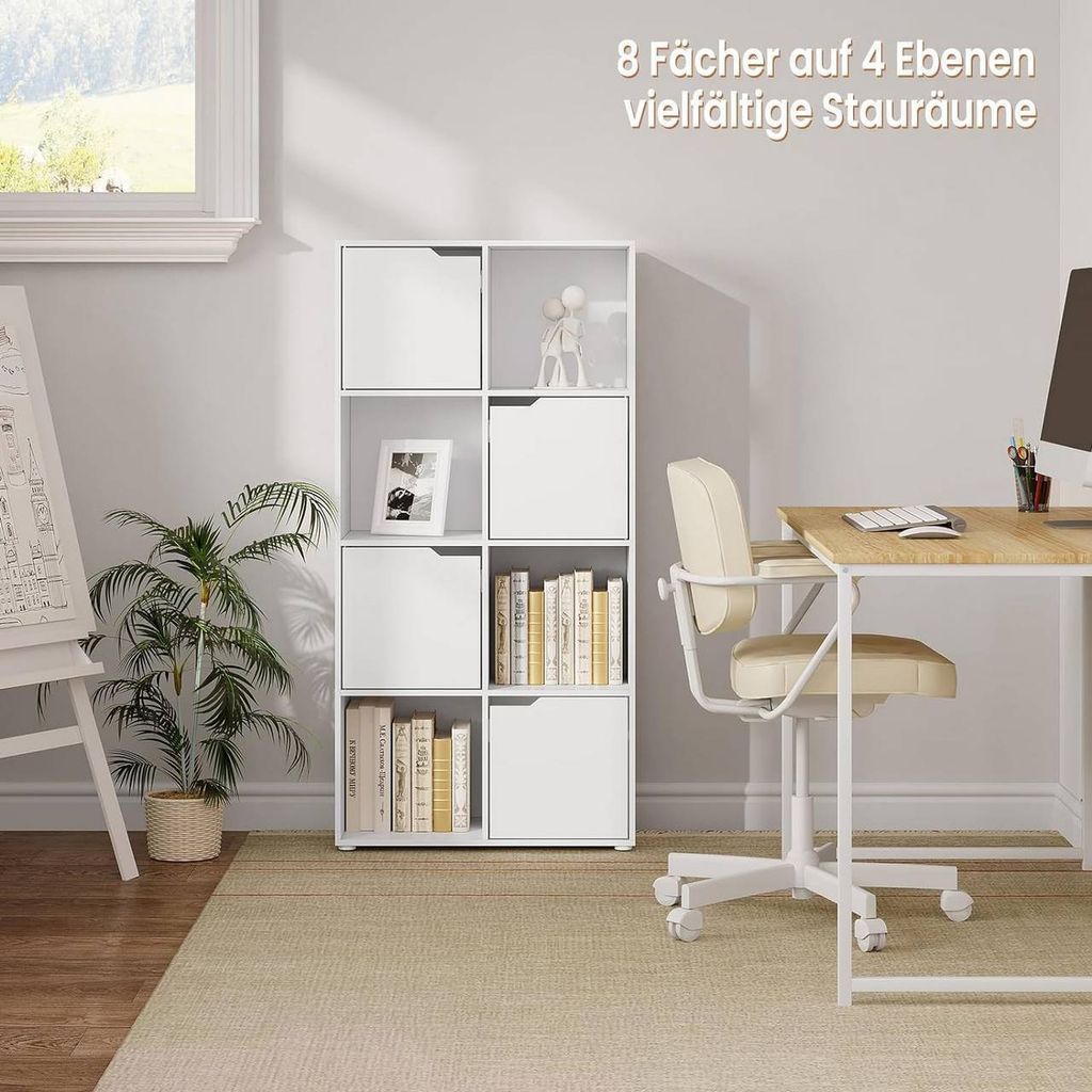 WOLTU Bücherregal mit 8 Fächern 4 Türen, Würfelregal , Produktbild 9