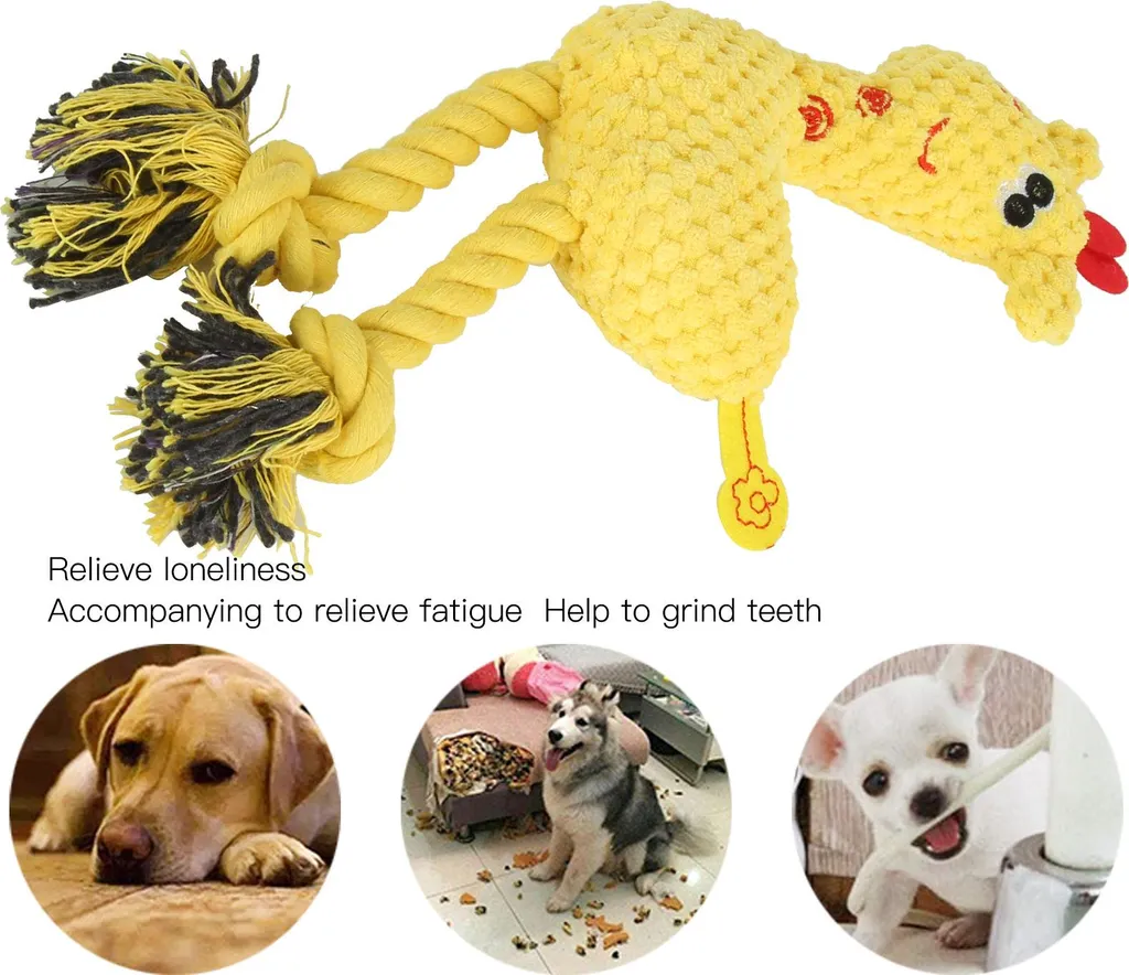 Giocattolo Cervo Giallo per Cuccioli | Peluche Masticabile con Squeak - 4