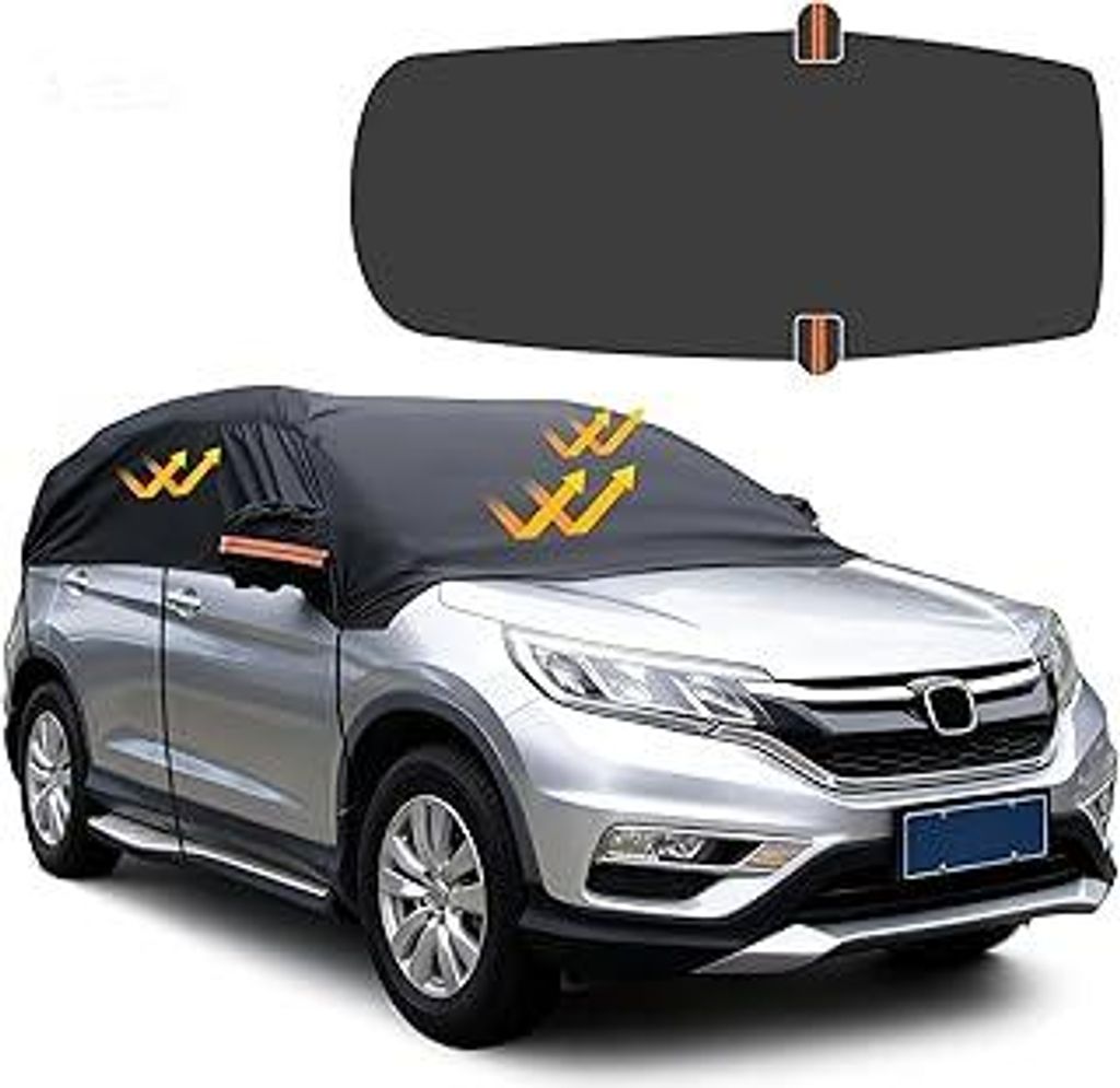 Auto Halbgarage Wasserdicht Ninonly 210D Universal Halbgarage für Auto Allwetterschutz vor Regen, Staub, Sonne und Laub für Windschutzscheibe Sch...