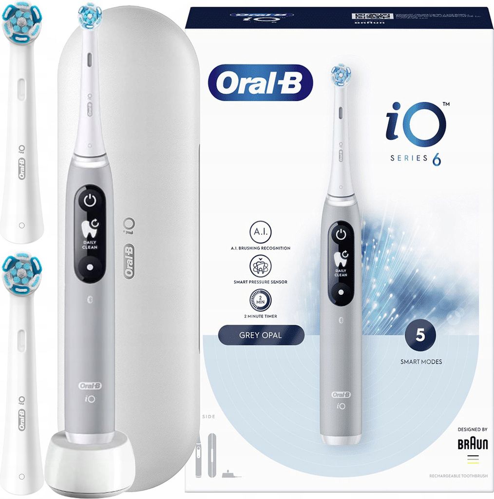 Oral-B elektrische Zahnbürste iO Series 6N schwarz 3 Aufsätze Reiseetui
