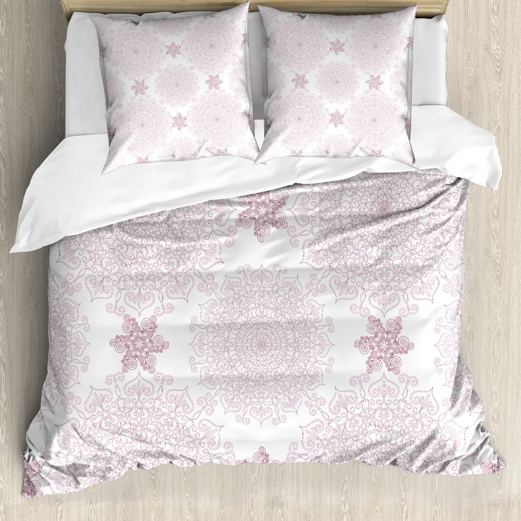 Copripiumino Ipoallergenico 200x200 Rosa Mandala Antiacaro ABAKUHAUS