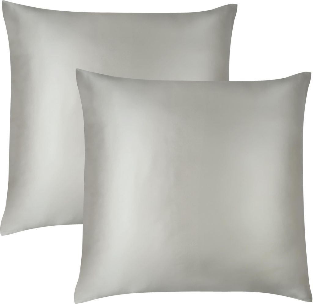 Aspero 2x Seiden Kissenbezüge 80x80 cm