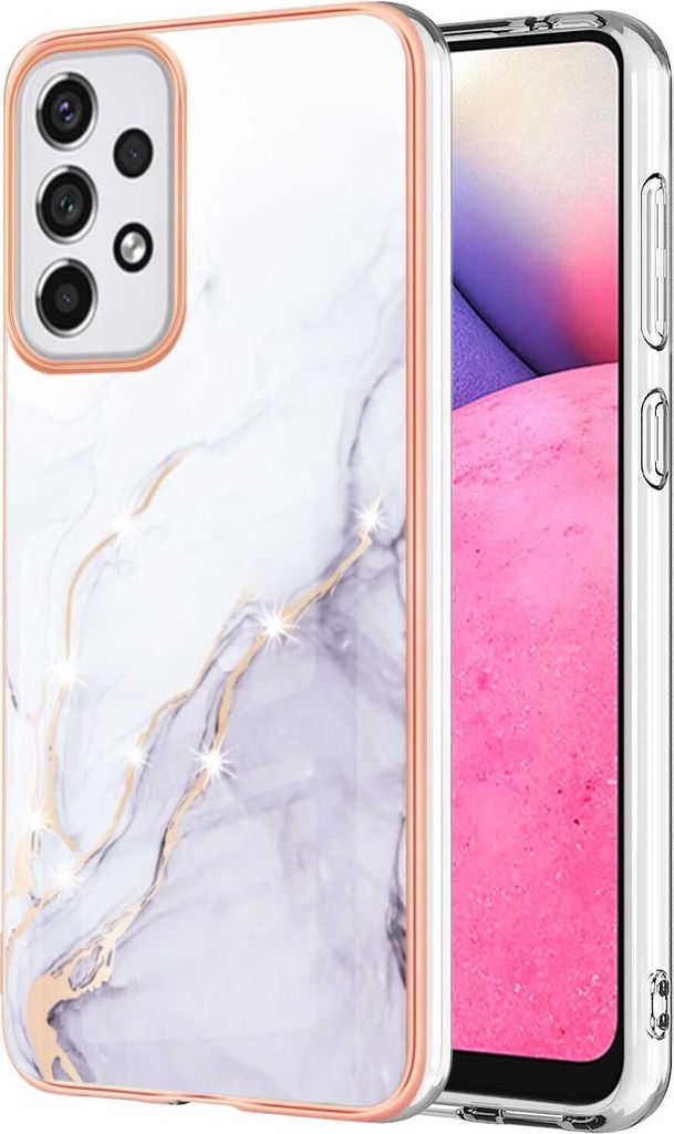 Galaxy A33 5G Case, WindCase Marble Pattern Hybrid Hard Back Weich TPU Bumper Protective Case Cover for Samsung Galaxy A33 5G Weiß