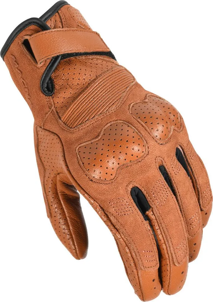 Gants moto route Macna Bold légers et perforés marron clair 2XL