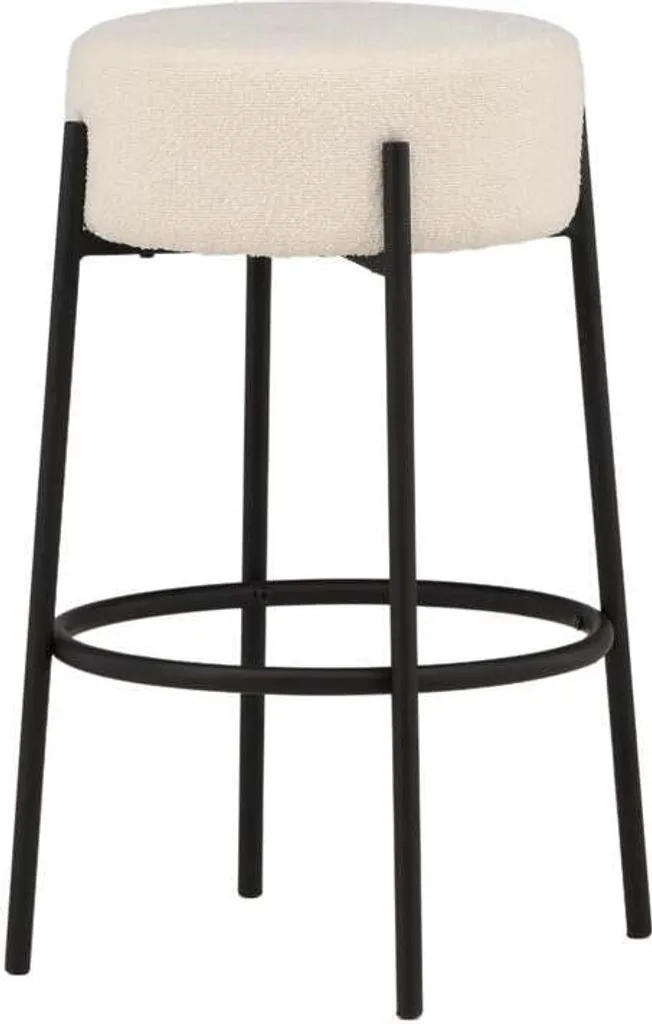 FURNLUX Tucson Tabouret de Bar Blanc et Noir 41cm Design Chic