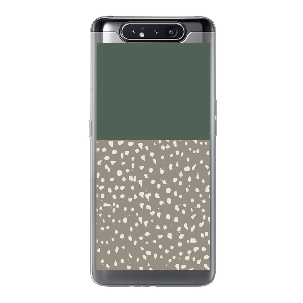 MuchoWow Handyhülle Schutzhülle Hülle für Samsung Galaxy A80 Polka dot - Grün - Muster Silikon Softcase Handy Hülle - Schutzdeckel