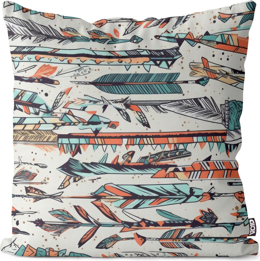 VOID Boho Federn Pfeile Ethno Kissenbezug Kissenhülle sofa couch wohnzimmer dekoration wasserfest Outdoor Garten Kissen bezug deko