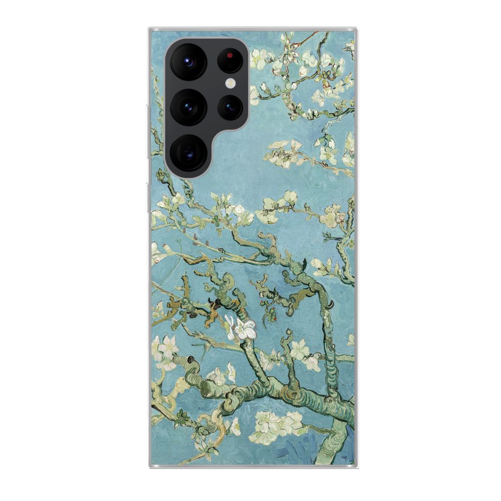 MuchoWow Handyhülle Schutzhülle Hülle für Samsung Galaxy S22 Ultra Mandelblüte - Van Gogh - Kunst Silikon Softcase Handy Hülle - Abbildung