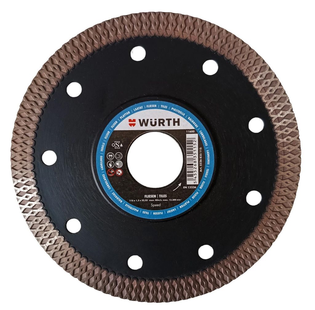 WÜRTH Diamanttrennscheibe Speed Ceramic 115 x 1,5 mm – Produktbild 
