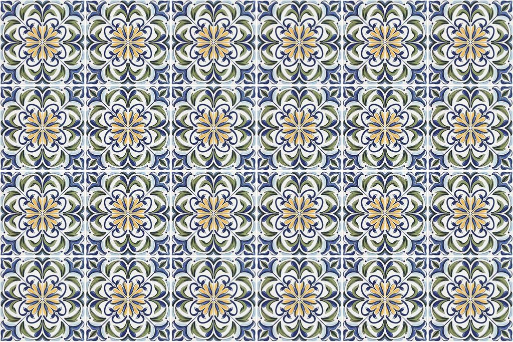 Fliesenaufkleber 20 x 20 cm – 24 Stück – Selbstklebend – Wasserfest – Pflegeleicht – Hitzebeständig – Für Küche & Bad – Spanische...
