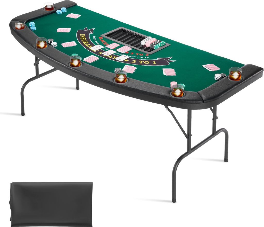 Tavolo da poker pieghevole VEVOR per 7 giocatori (183 cm) Immagine del prodotto 