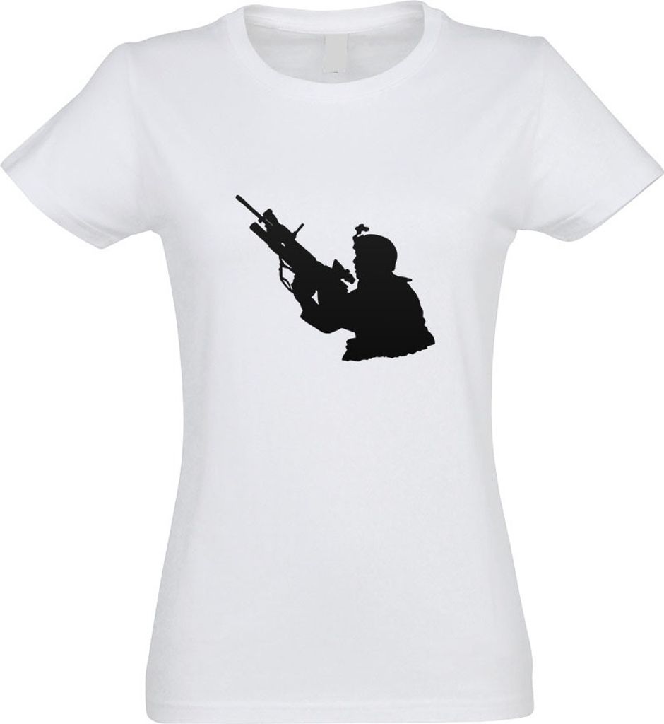 Kiwistar - T-Shirt tailliert - Damen - Weiss - Armee - Motiv 1 - Special Forces - mit Motiv Bedruckt - Funshirt Design - Sport - Freizeit - Damen - L