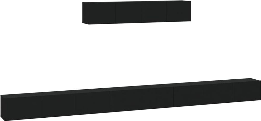 6-tlg. TV-Schrank-Set Schwarz Holzwerkstoff