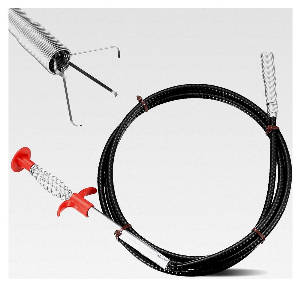 Krallengreifer, 200 cm Rohrreinigungsspirale, flexibler Abflussspirale Greifer, Teleskopgreifer für die Reinigung von Küche, Bad und Waschbecken