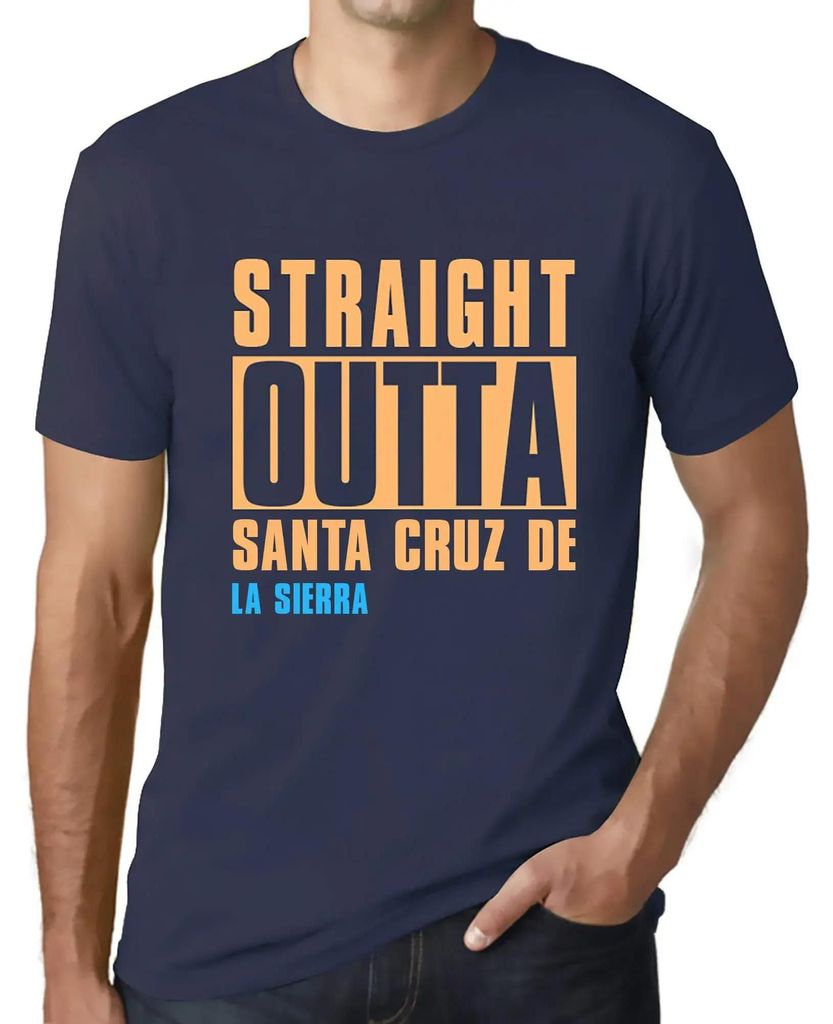Herren Grafik T-Shirt Straight Outta Santa Cruz De La Sierra Öko-Verantwortlich Vintage Jahrgang Kurzarm Lustige Druck Geburtstag Geschenk Mann