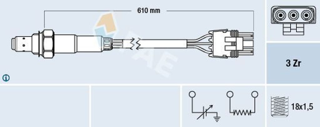 FAE Lambdasonde für OPEL Omega B Limousine (V94) Beheizt 77118
