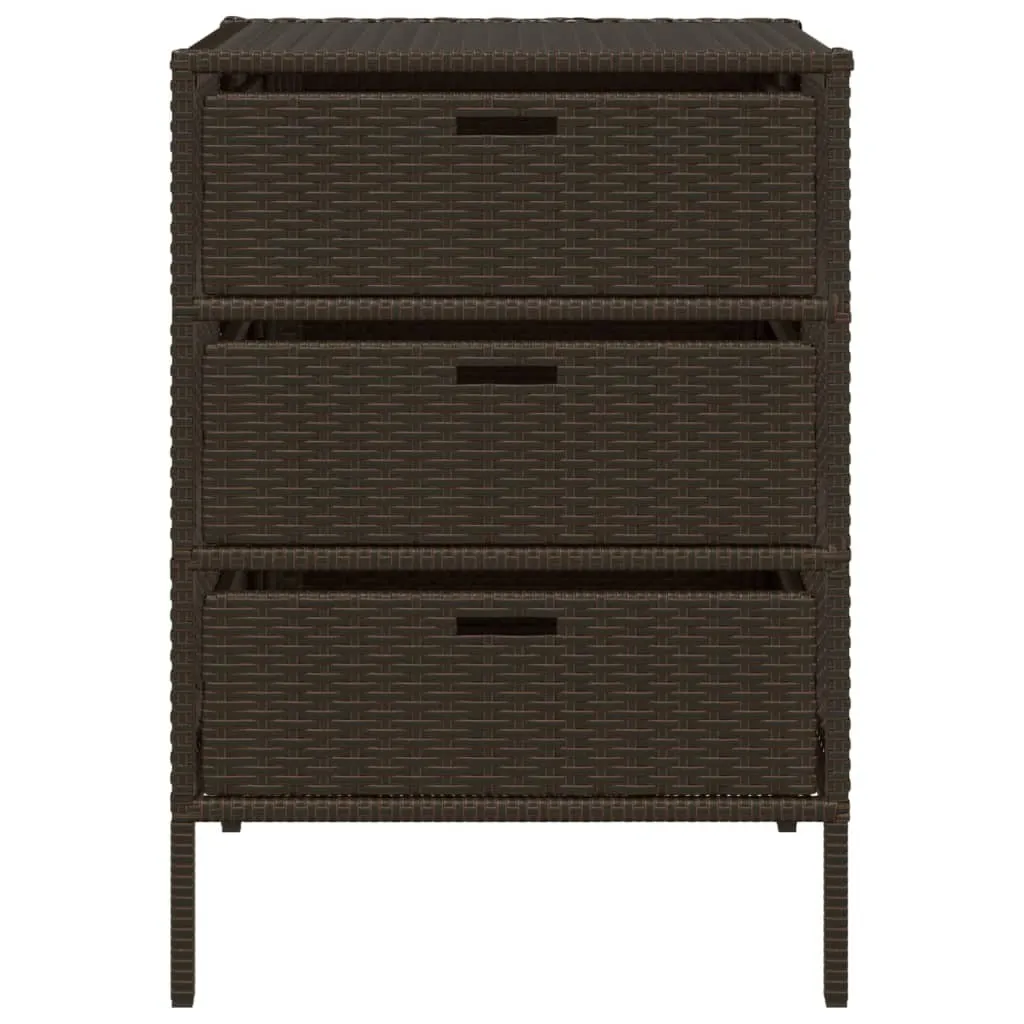 Armoire de balcon pour outils et accessoires - Poly rotin 80 cm brun