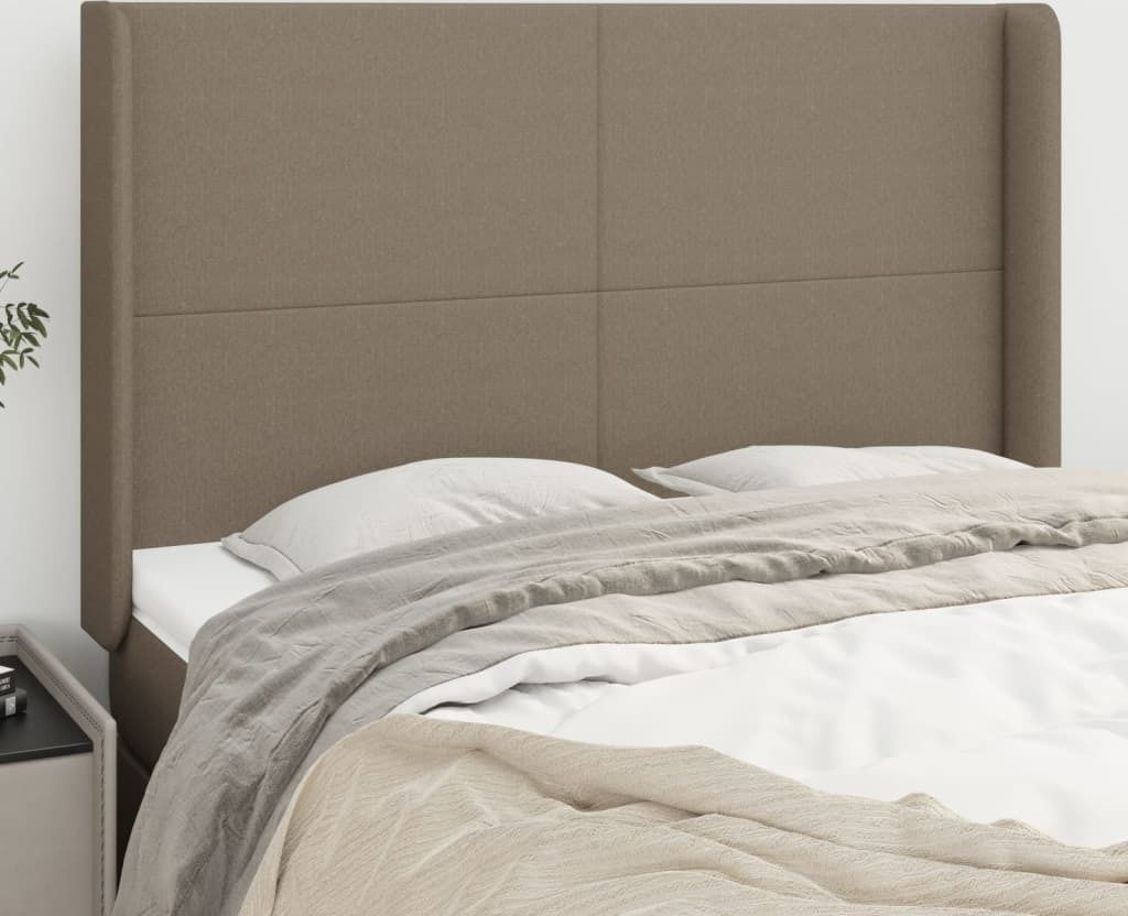 Maison Exclusive - Kopfteil mit Ohren Taupe 147x16x118/128 cm Stoff