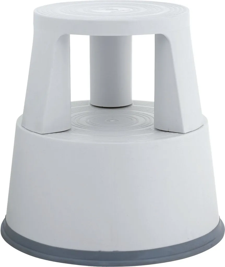 Marchepied roulant et tabouret de bureau mobile gris Q-Connect KF01003