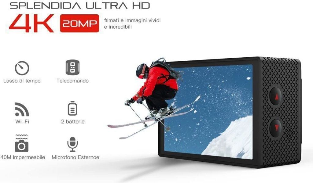 COOAU 4K Action cam 20MP WiFi Sports Kamera Ultra HD Produktbild 2
