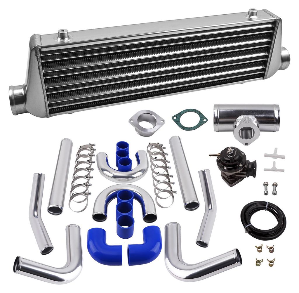Universal Ladeluftkühler 2.5" Rohr Schlauch Kit + BOV Flanschrohradapter Kit