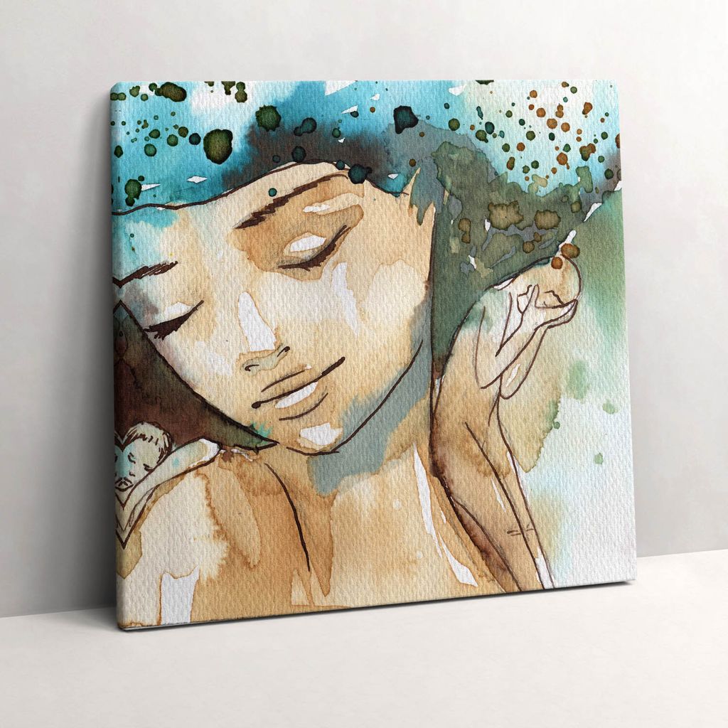 Abstract woman – Leinwandbild Wandbild – 60x60 cm – Leinwandbilder – Wandbilder – Schlafzimmer – Flur