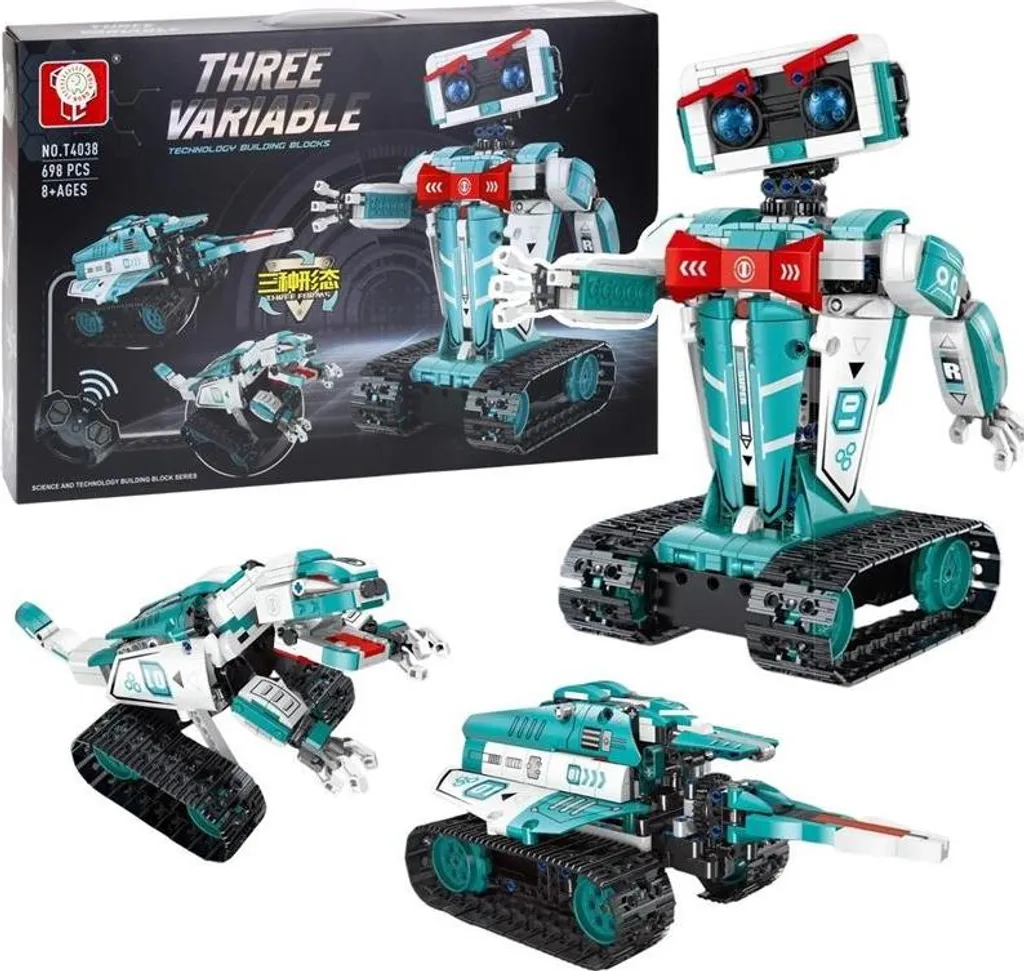 Blocs de construction Robot 3 en 1 : Tank et Dinosaure de 698 pièces