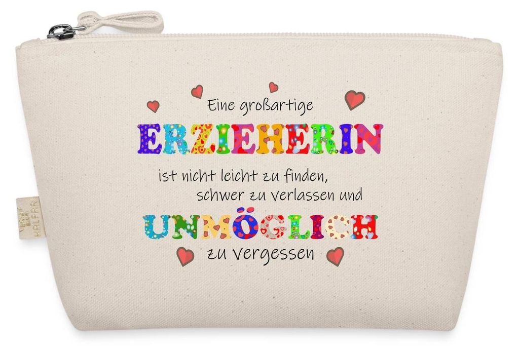 Spreadshirt Großartige Erzieherin Abschiedsgeschenk Täschchen, One size, Natur