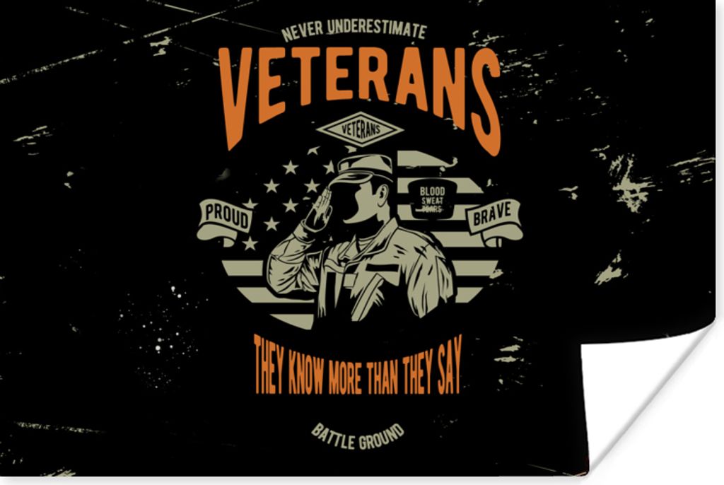 MuchoWow Poster Amerika - Militär - Retro 90x60 cm - Schlafzimmer