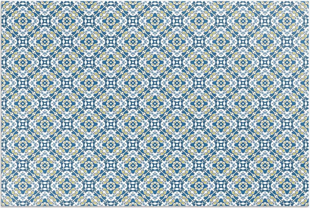 Portugiesische mosaik ornamentale fliesen – Vinylteppich – 140x210 cm – Outdoor Teppich – Terrasse – Wetterfest – Modern