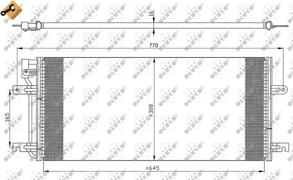 Condenseur climatisation NRF 35316 en aluminium pour VW T4 2.5 TDI