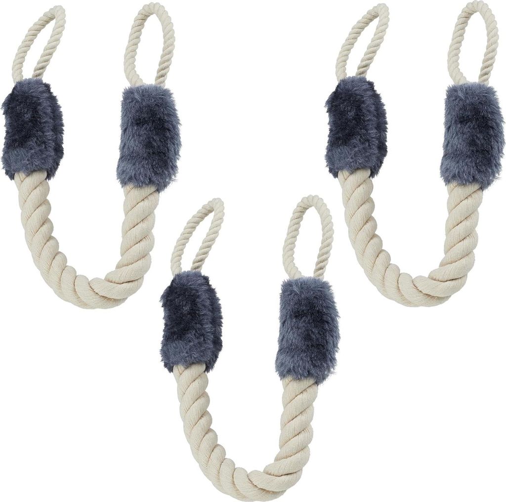 Relaxdays Türkordel 3er Set, Türstopper Klinke, 60 cm lang, Produktbild 