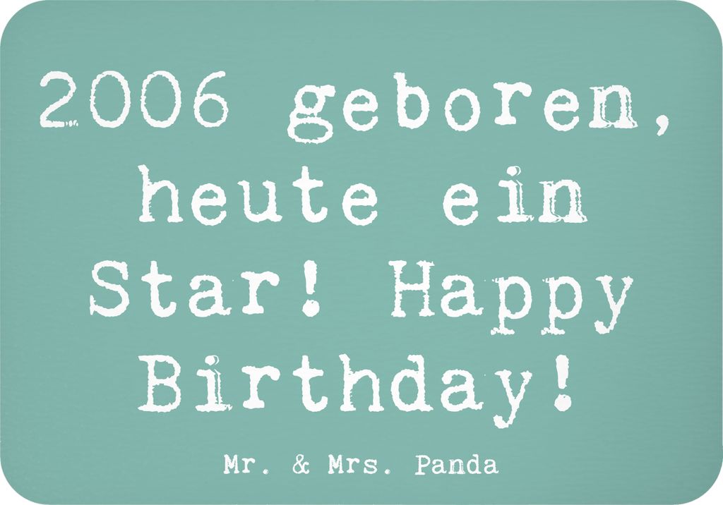 Mr. & Mrs. Panda Kühlschrankmagnet Spruch 2006 Geburtstag Star - Meeresbrise - Geschenk, feiern, Geburtstagsfeier, whiteboardmagnet, zettelhalter,...