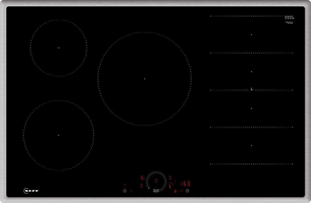 NEFF T68SHV4L0, N 70, Induktionskochfeld, autarkes Glaskeramik-Kochfeld 80 cm breit, Twist Touch, Flex Induction, Home Connect, Smart Hood Automati...