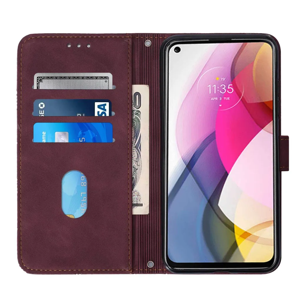 ELISORLI Custodia A Portafoglio Con Tracolla Per Motorola Moto G Stylus 2020 / Moto G Pro, 4 Tasche Porta Carte E Supporto