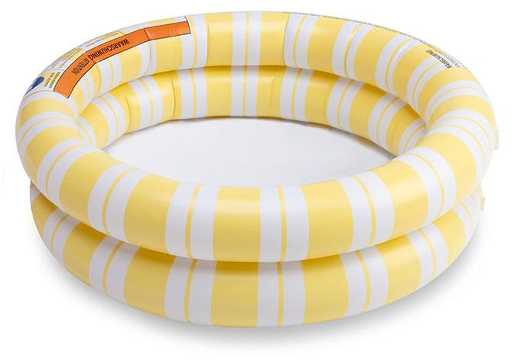 Swim Essentials Baby-Planschbecken – Gelb/Weiß – „Striped Bliss“ – Ø 60 cm