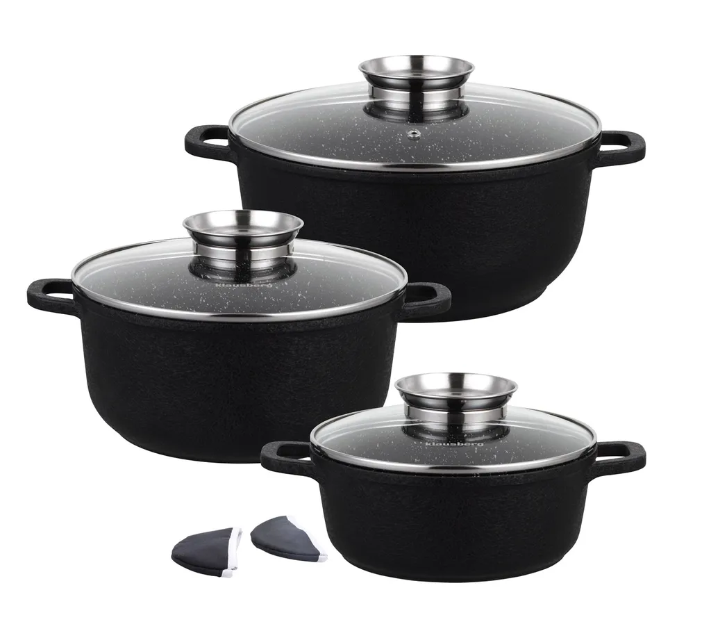 Batteria Pentole Klausberg 8723 Granito Professionale Induzione 8pz