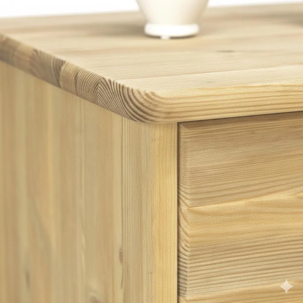 Commode 3 tiroirs Nelly teinté - Meuble de rangement bois style moderne