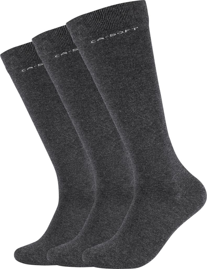 Camano Kniestrümpfe 3er Pack ca-soft mit tollem Markenschriftzug anthracite melange 43-46