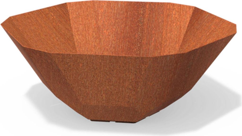 Adezz Facet Pflanzgefäß rund aus Corten-Stahl Pflanzkübel Blumenkasten