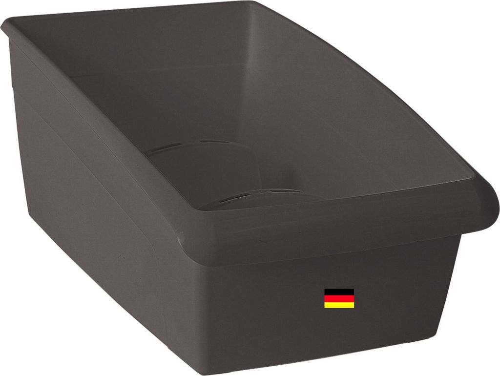 Novaliv Kosmetik Organizer groß Schubladen Organizer Badezimmer - 25 x 16 cm ANTHRAZIT GRAU Make-up Pinselhalter – Aufbewahrung für Schminkpins...