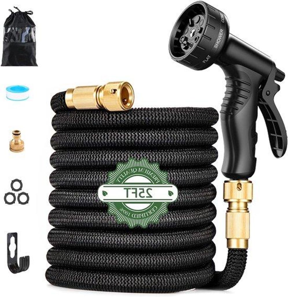 Flexibele Gartenhose - ausbaubar und vielseitig - 25 Meter - schwarz
