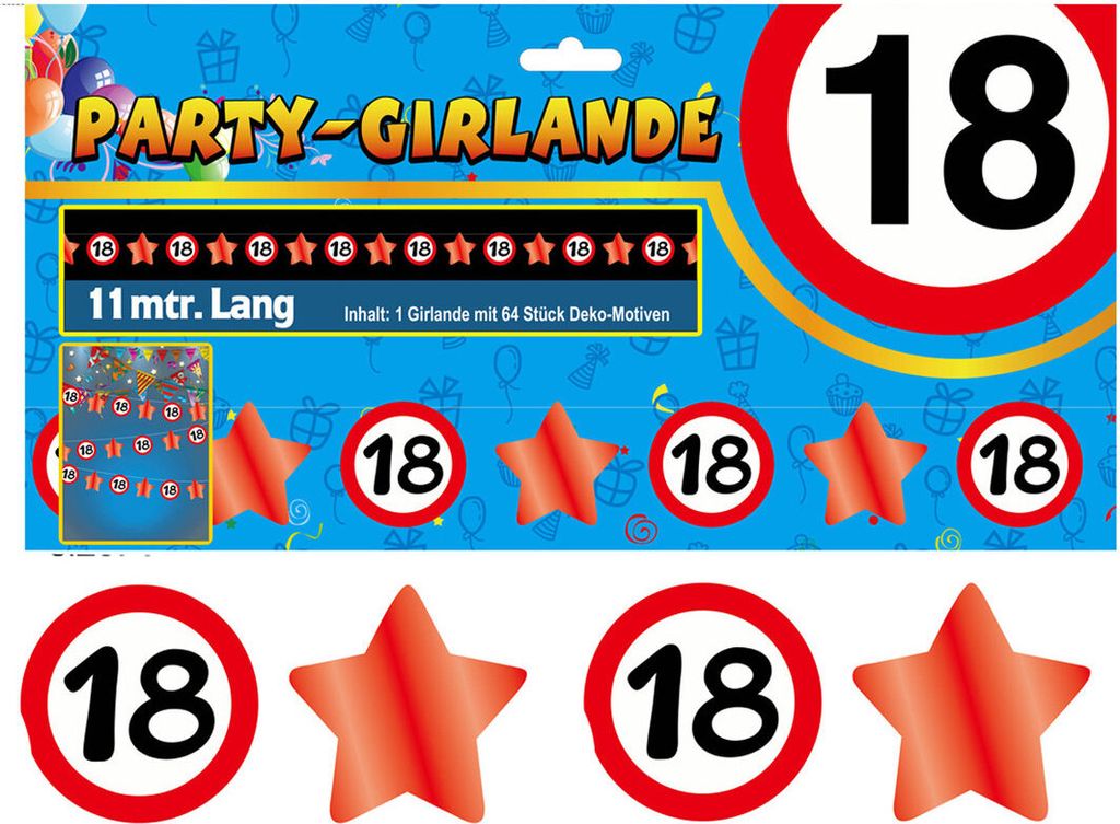 Udo Schmidt Party-Glitter Girlande 18 11m lang