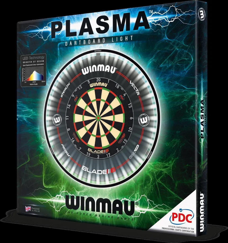 Éclairage LED pour cible de fléchettes Winmau Plasma en aluminium - 26