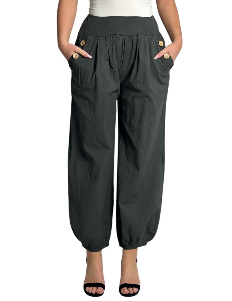 297 Mississhop Damen leichte einfarbige Hose Sommerhose Produktbild 